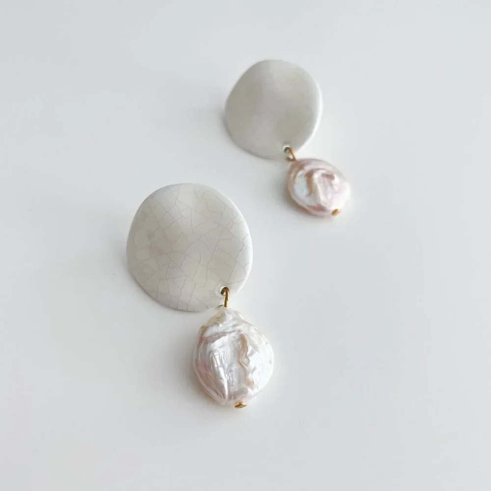 J. Crew Freshwater Pearl Disc Drop Earrings